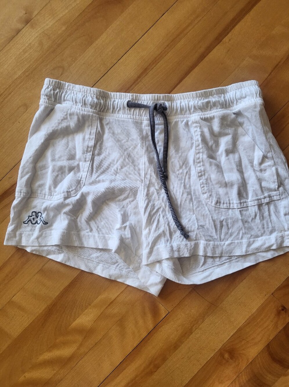 Kappa Women's White Athletic Shorts with Contrast Drawstring